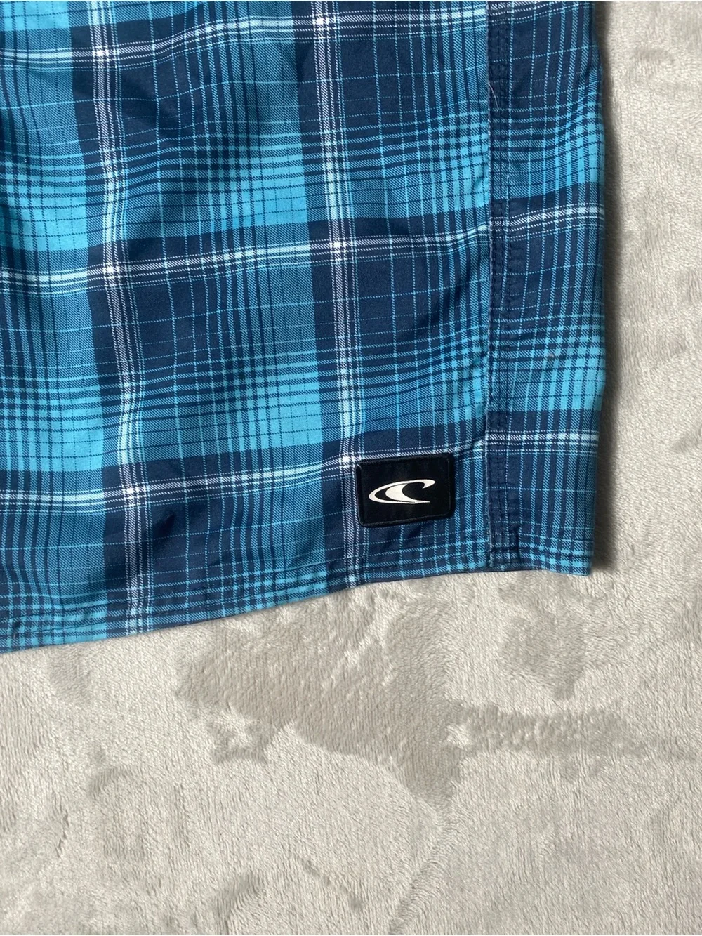 O'Neill Men's Blue Plaid Board Shorts